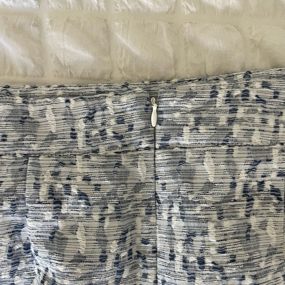 LOFT  blue white Mini A-Line Skirt Cocktail - Picture 3 of 8